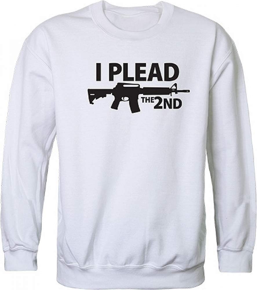 Graphic Crewneck,I Plead the 2nd,White, XL
