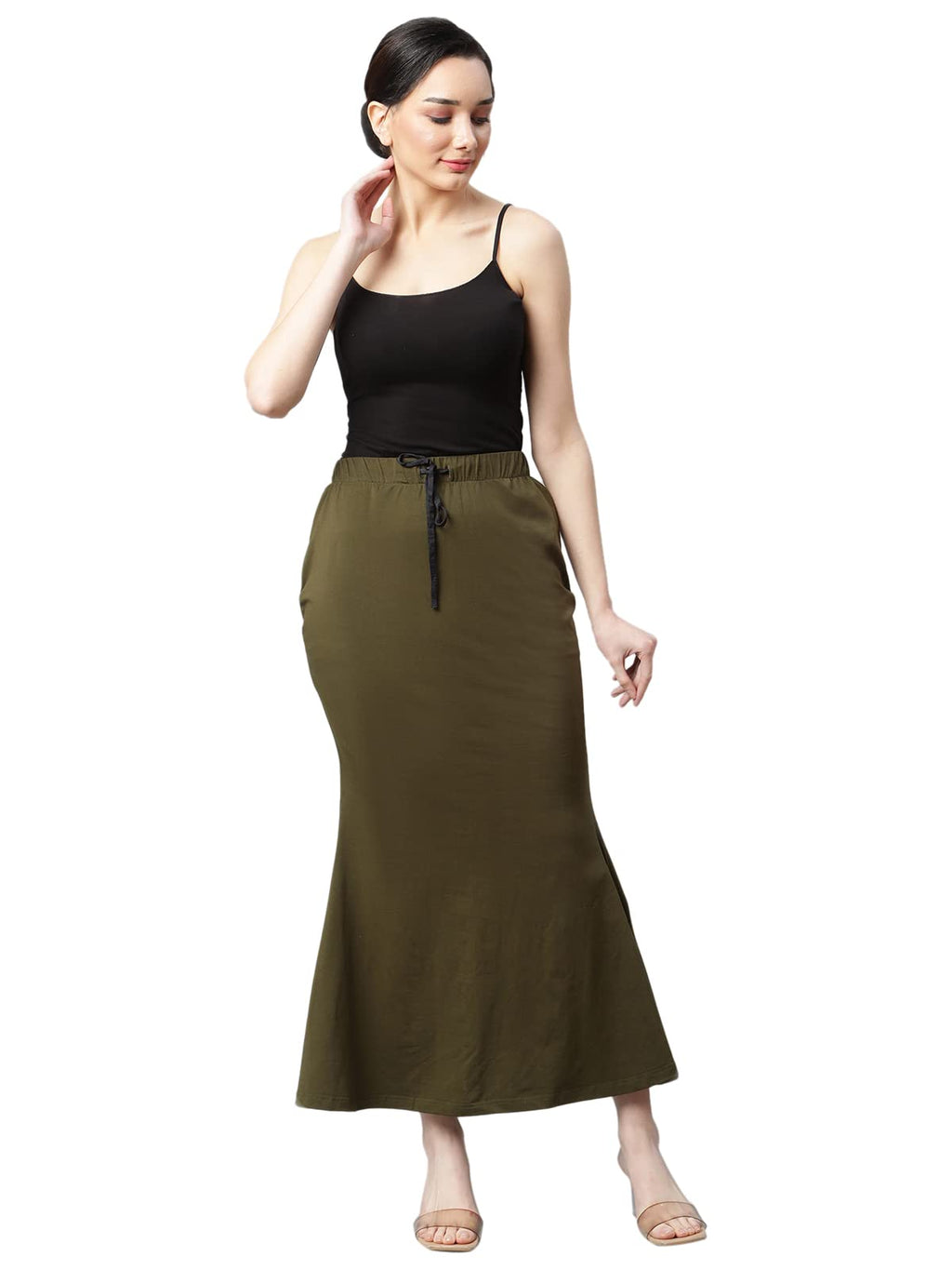 GRECIILOOKS Womens Spandex Pant Liner Slip Regular Fit Petticoat (Green, Medium)