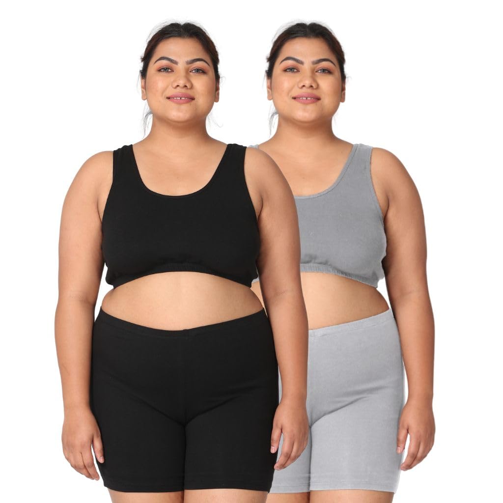 Adira | Sleep Bra | Plus Size Sleeping Bras | Plus Size Comfort Bra | Non Padded | Non Wired | Full Coverage | Racerback | Pack  4