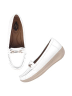 Shoetopia WomenS Flat Loafers White