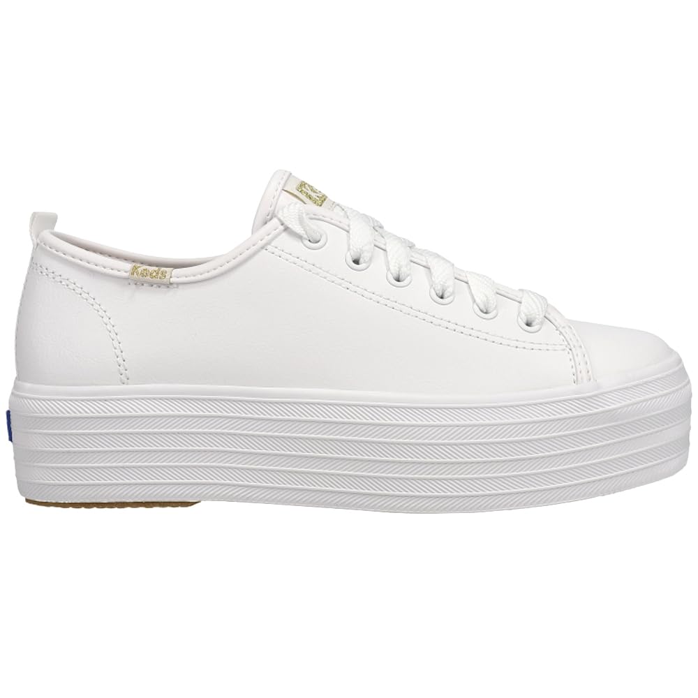 Keds Triple Up Leather, Sneaker Womens, White Leather, 8.5 Medium