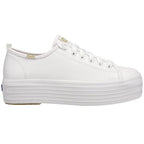 Keds Triple Up Leather, Sneaker Womens, White Leather, 8.5 Medium