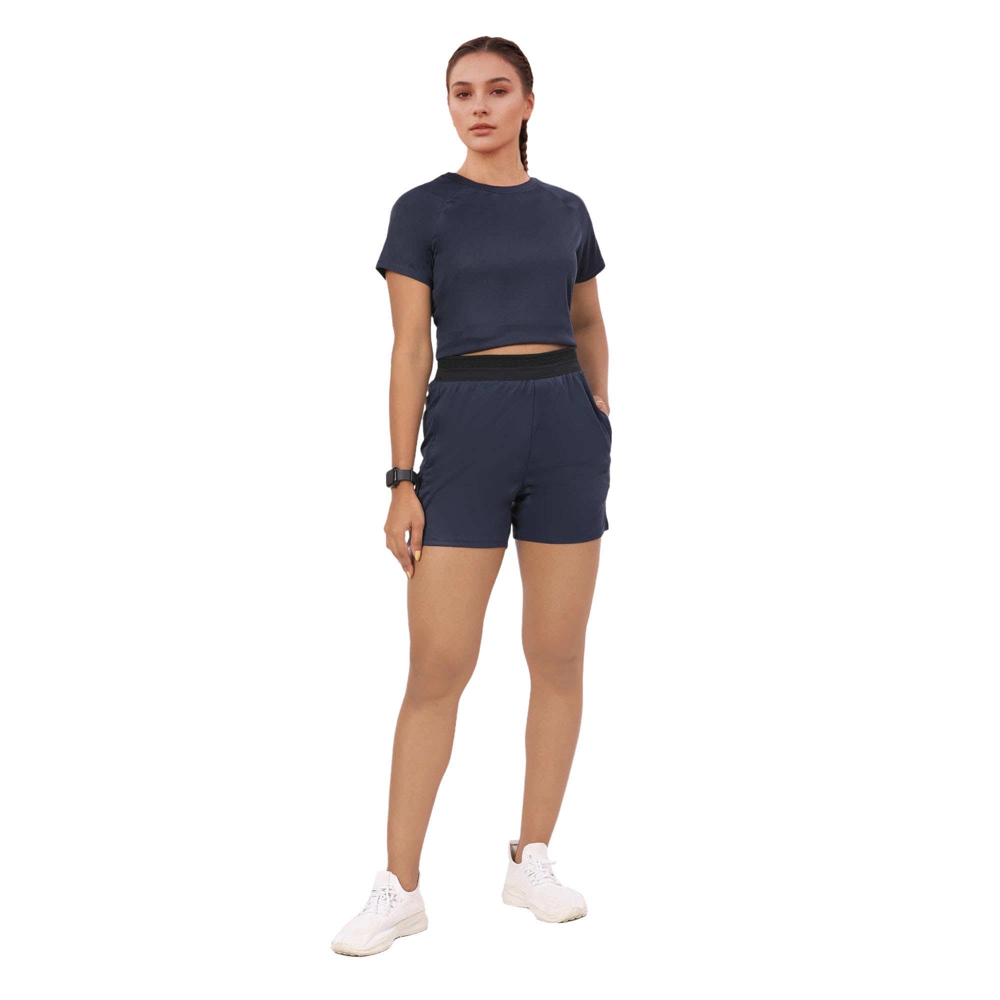 Enamor Womens Boxer Shorts (A714_Navy