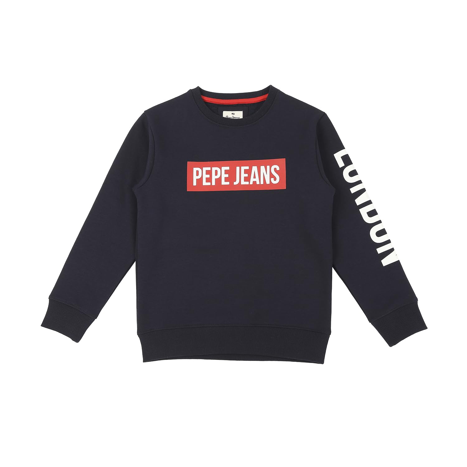Pepe Jeans BoyS Cotton Blend Crew Neck Sweatshirt (Pb581474_Navy_6)