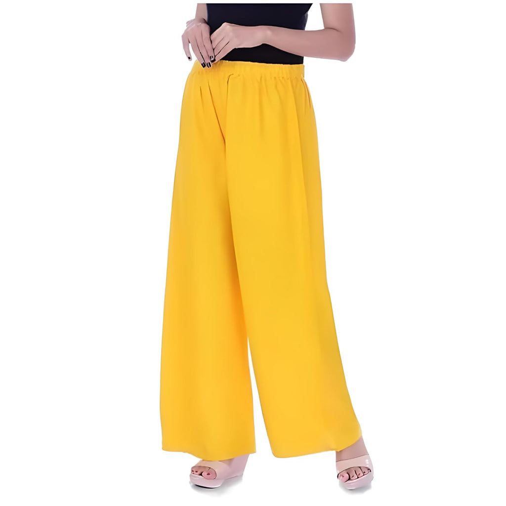 Fashion Gallery WomenS Rayon Relaxed Fit Palazzo Pants With Full Length Pull On Closure And Elasticated Flexible Waist|Palazzo 