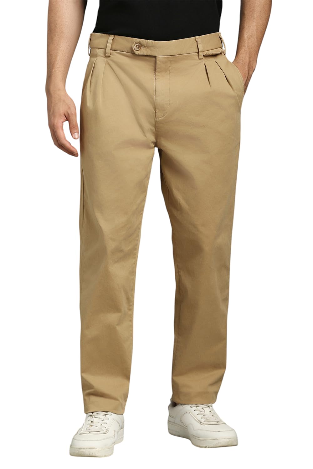 Louis Philippe MenS Mid Rise Regular Casual Pants (Lrtpnbgb823475_Beige, 32)