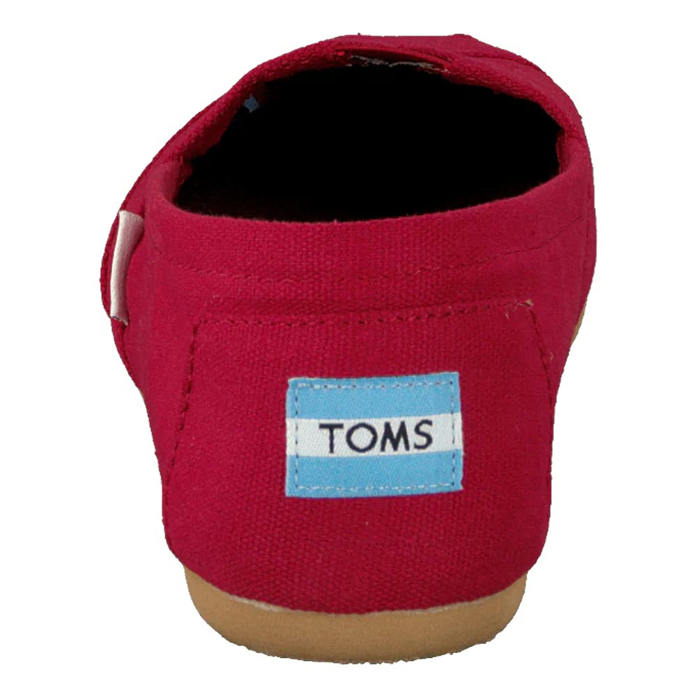 TOMS Women's Espadrille Loafer Flat, Red Canvas, 8