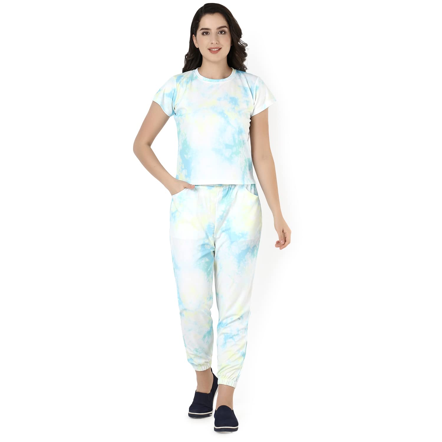 Om Sai Latest Creation Night Suit Set for Women Rayon, Night Dress, Lounge Wear,Printed Rayon,Top and Capri Set for Women, Print