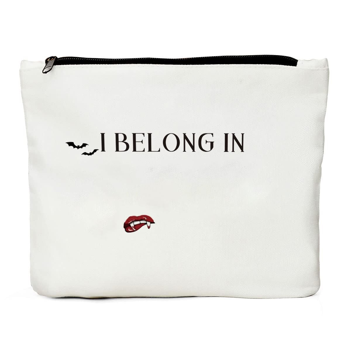 JIUWEIHU Vampire Diaries Makeup Bag, American Vampire Movie Love Story Fans Gifts for Women Friend Sister Bestie Cousin Girls -