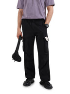 The Indian Garage Co Mens Baggy Textured Mid-Rise Cargo Pants