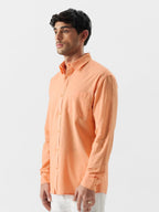 The Souled Store Linen: Peach Cotton Linen Shirts Shirts Casual Button-Down Half Sleeve Printed Graphic Short Sleeve Casual Work