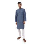 Fabindia Men'S Cotton Woven Comfort Fit Kurta (1032009Blue_Blue