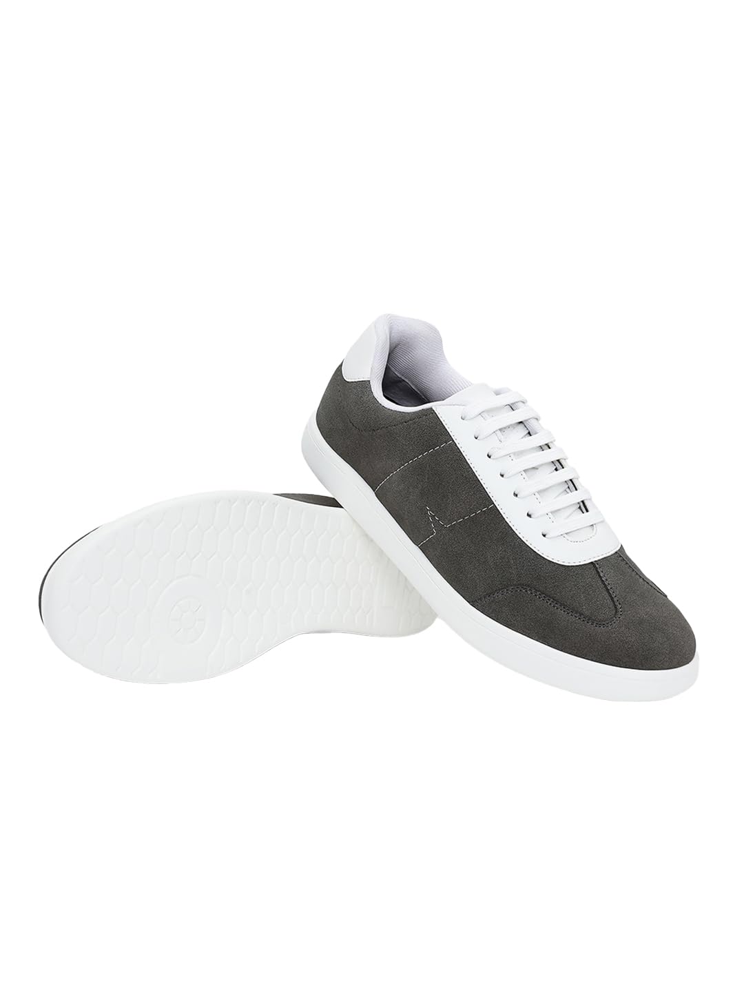 Bewakoof MenS Dark Grey & White Color Block Low-Top Sneakers 684841 Dark Grey_Uk 10