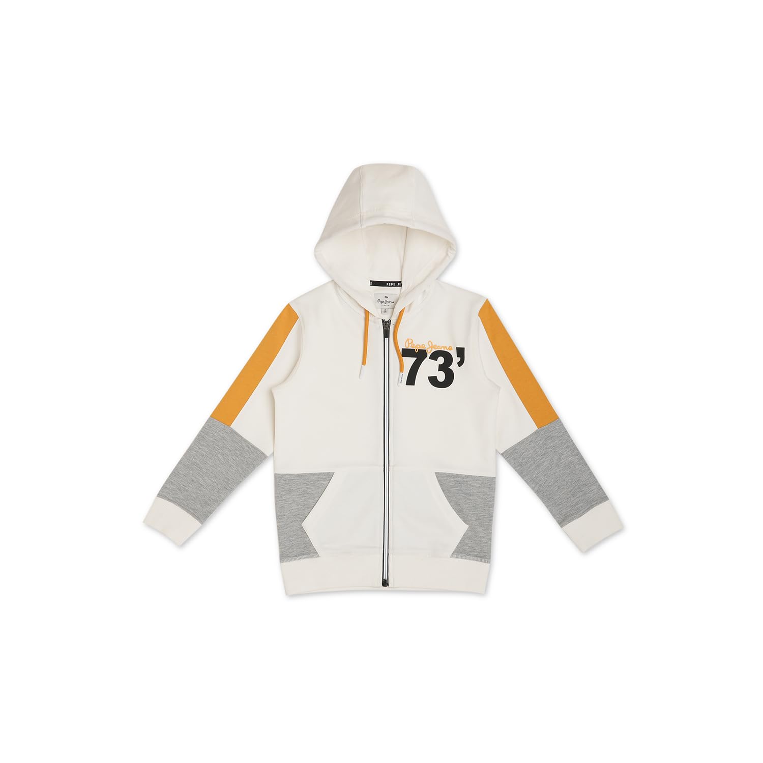 Pepe Jeans BoyS Cotton Hooded Neck Sweatshirt (Pb581598_Rugby Yellow_White