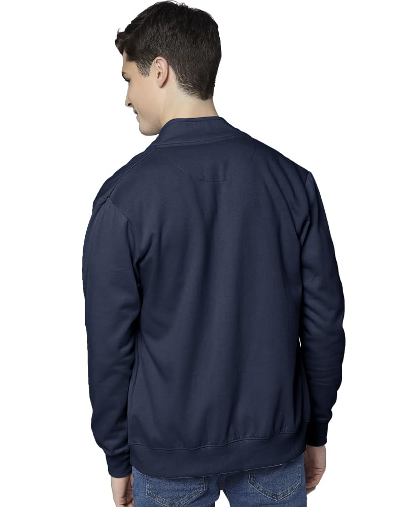 Eyebogler Mens Henley Neck Full Sleeves Regular Fit Solid Jacket