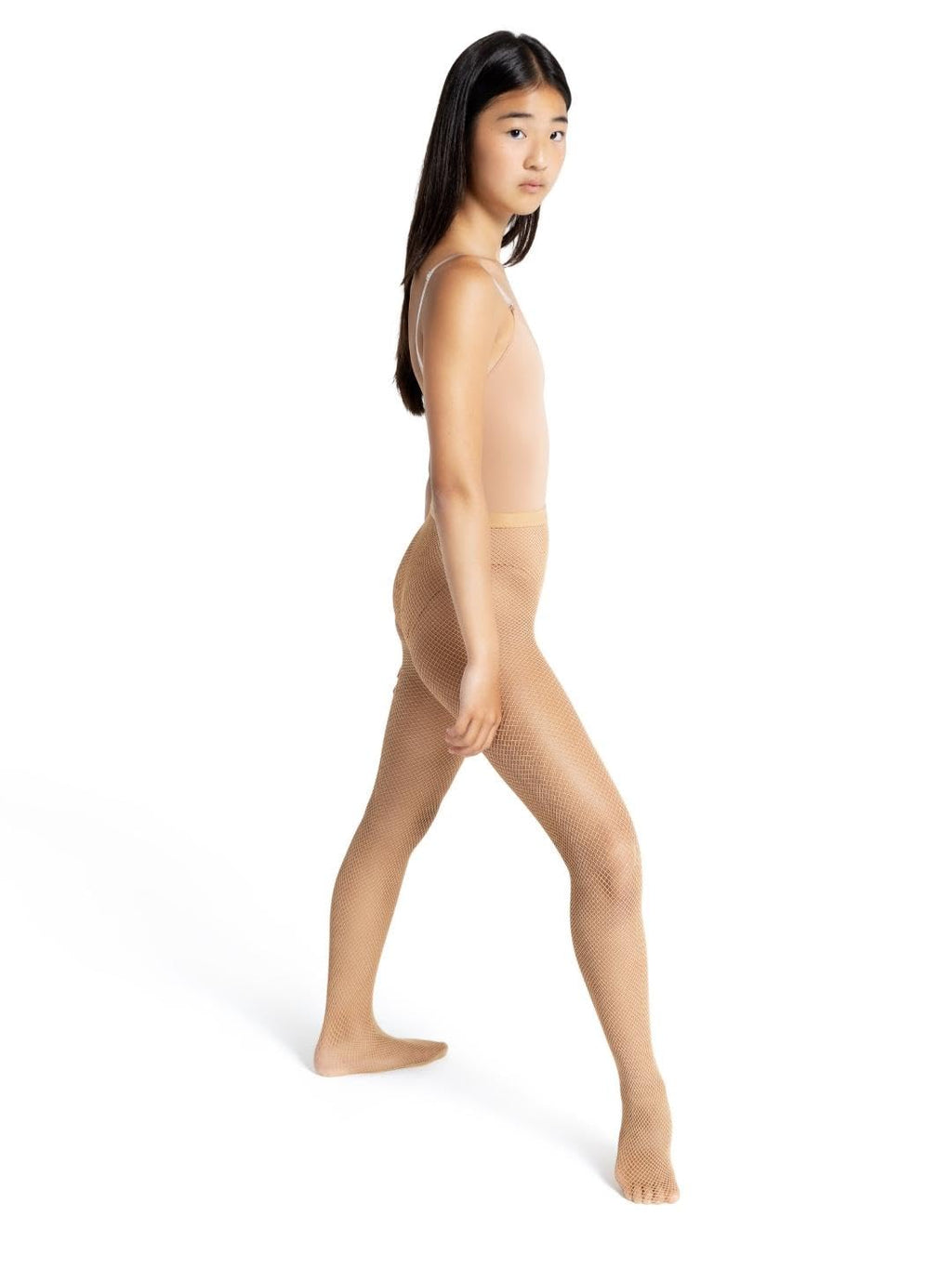 Capezio Women's Professional Fishnet Seamless Tight,Caramel,Medium/Tall