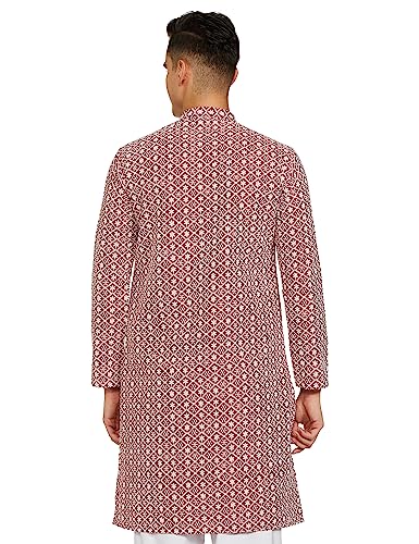 Be Active MenS Traditional Embroidered Lucknowi Full Sleeves Kurta || Cotton Kurta For Men || Men Kurta For Wedding || Kurta Fo