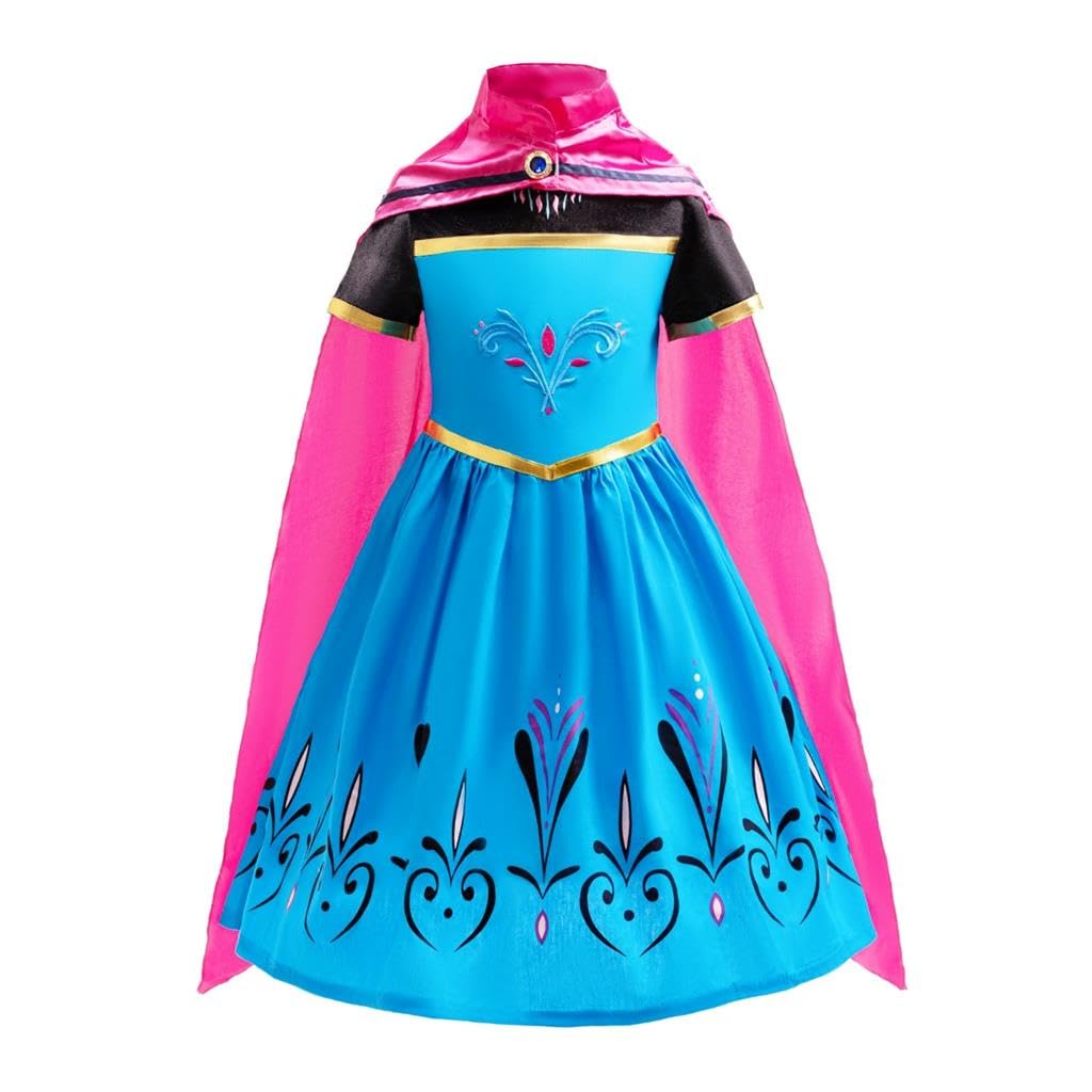 Dressy Daisy Toddler Girls Ice Princess Snow Queen Coronation Dress Up Costume with Cape Halloween Christmas Party Outfit Size 3