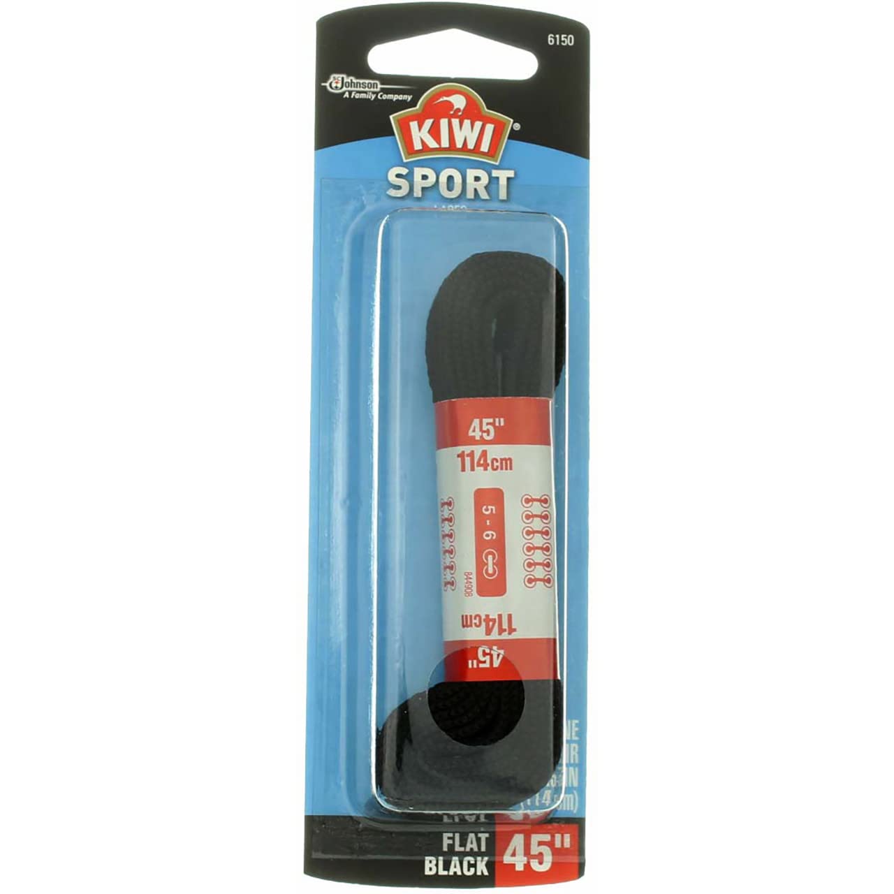 Kiwi Shoe Care Sport Laces - Black- 45 In.- Pack of 6