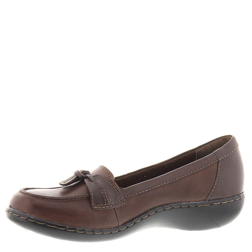 Clarks Women's Ashland Bubble Slip-On Loafer, Brown/Black, 6 M US