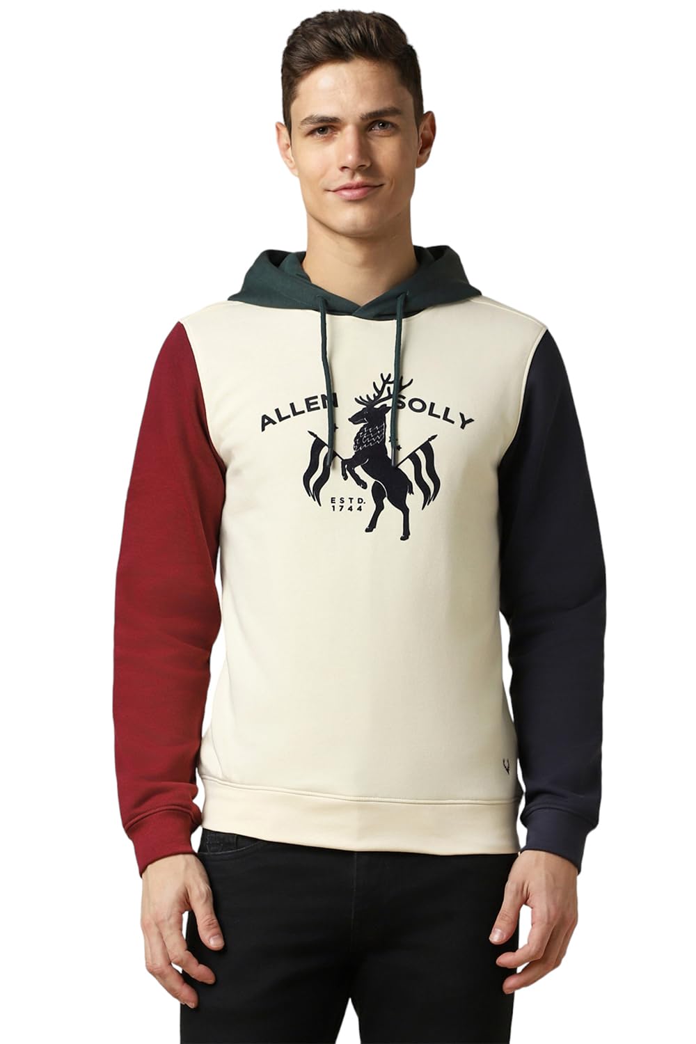 Allen Solly Men Casual Full Sleeve Hooded Hoodie