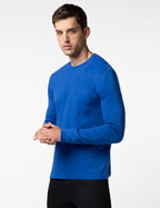 FYLTR Mens Casual Crewneck Full Sleeve T-Shirt with Stab Stitched Front Pocket Detail
