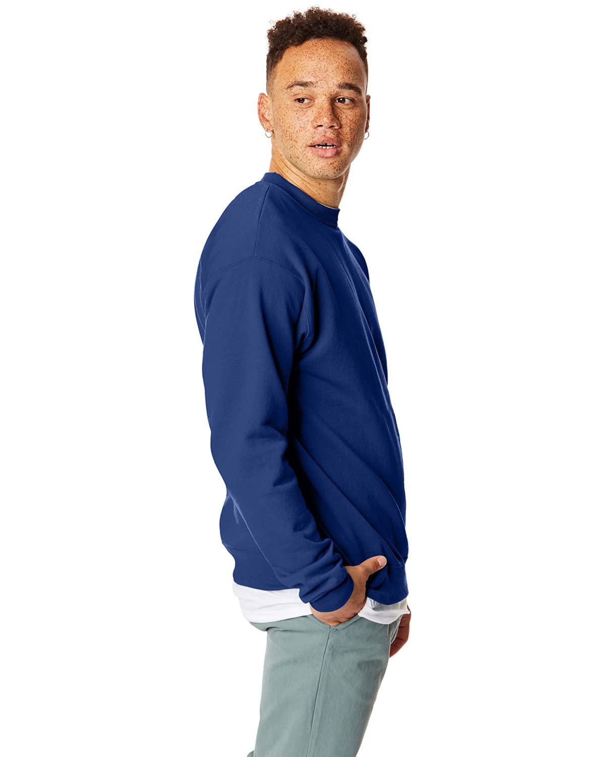 Hanes Men's EcoSmart Sweatshirt, Deep Royal, 4XL