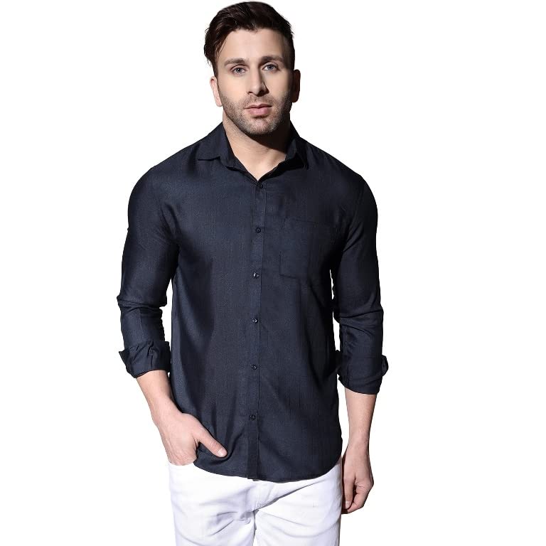 OM SAI LATEST CREATION Shirt for Men with Spread Collar & Regular Cuff Full Sleeves Formal Shirt for Men|Cotton Shirt|Mens Soli