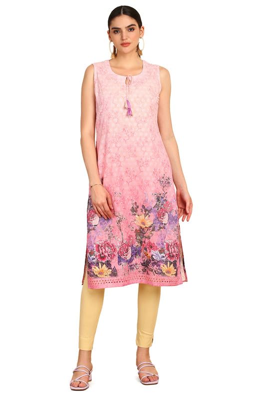 Soch Women Chikankari Inspired Embroidered Kurta with Tie-Ups