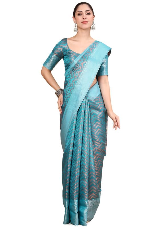 Soch Women Chevron Woven Design Jacquard Weave Art Silk Saree