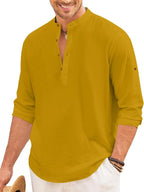Finivo Fashion MenS Solid Cotton Blend Short Kurta With Mandarin Collar | Casual Ethnic Full Sleeve Kurta For Daily, Festive, An