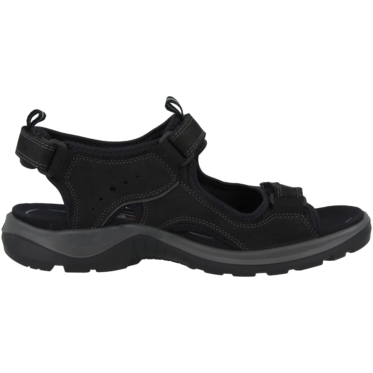 ECCO Women's Yucatan Sport Sandal, Black/Mole/Black Oil Nubuck, 12-12.5