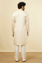 Manyavar Mens Satin Solid Full Sleeves Casual,Traditional Kurta & Payjama Set
