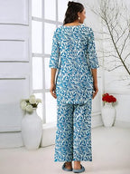 Pinkmint WomenS Pure Cotton Co Ord Set L Printed Stylish Top & Bottom Set L Wide-Leg Pant Loungewear L Day-To-Night Comfort Wea