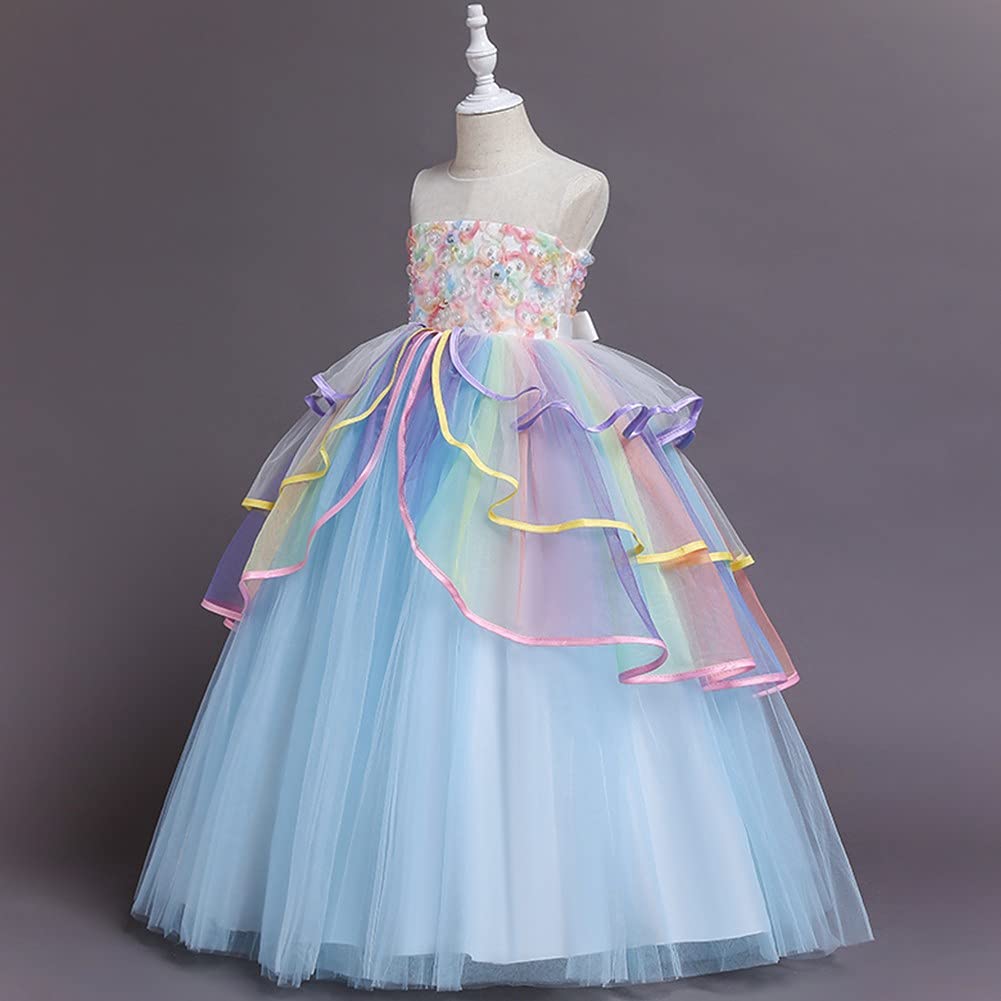 MYRISAM Unicorn Costume Princess Birthday Pageant Party Halloween Cosplay Christmas Long Maxi Tulle Fancy Dress Up Outfits
