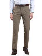 Turtle Men Terry Rayon Slim Fit Solid Flat Front Brown Trouser Trouser