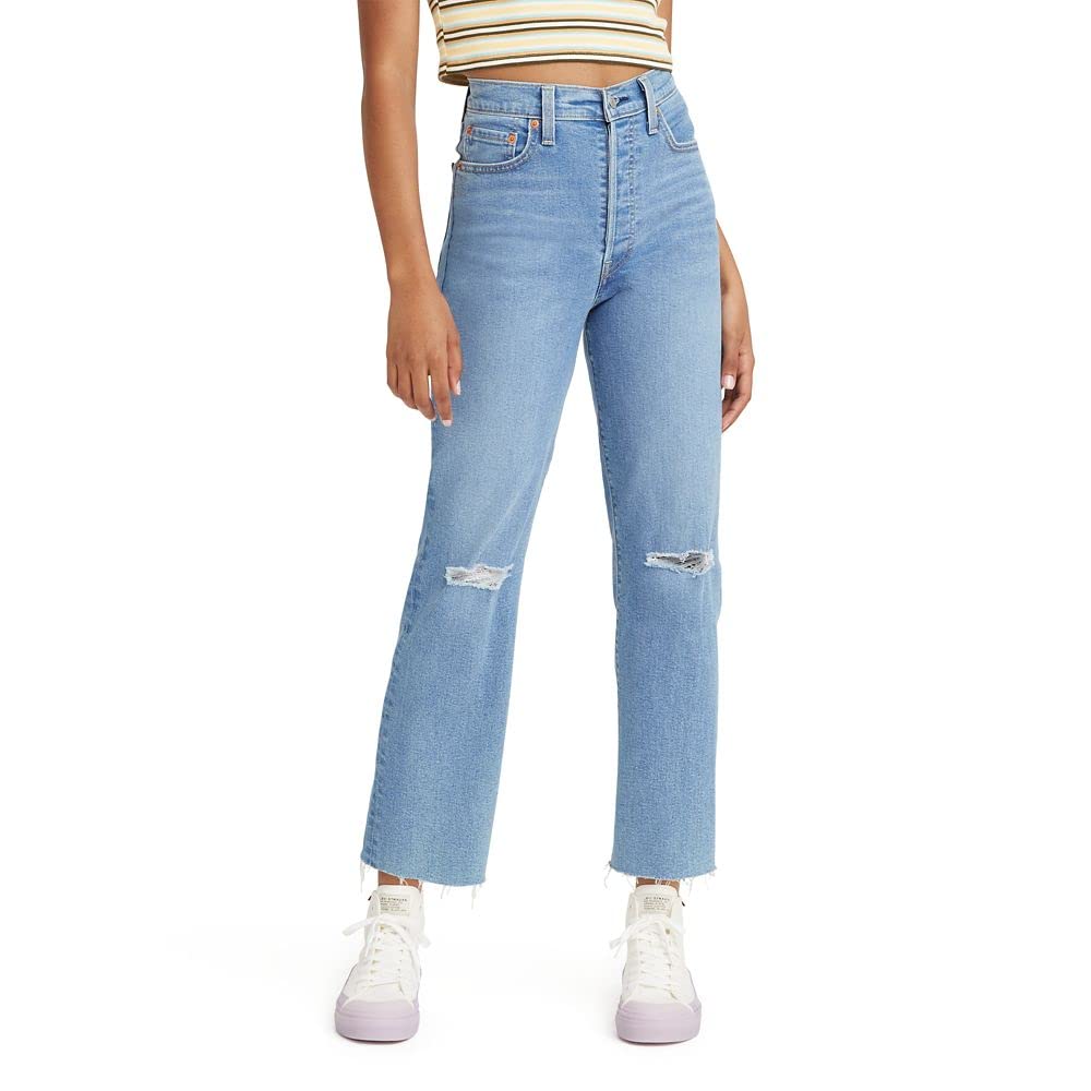Levi's Women's Ribcage Straight Ankle Jeans, Fall Trip-Medium Indigo, 26