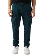 The Souled Store Solids: Indigo Blue Men and Boys Regular Fit Cotton Cargo Pants Mens Cargo Pants Trousers for Men Multi-Pocket
