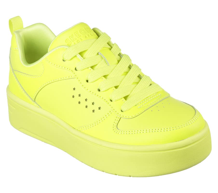 Skechers Girls Court High Color Zone Neon Canvas Casual Shoes
