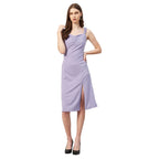 Rare Women Casual Lavender Colour Knee Length Solid Dress