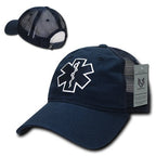 Relaxed Trucker Caps, EMT Cross, Navy