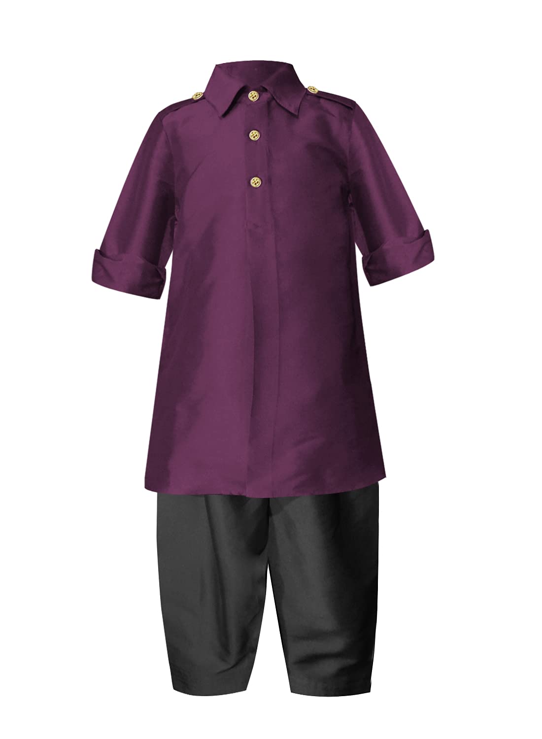 A.T.U.N. (All Things Uber Nice) Boy'S Regular Pathani Suit (Bkls Pts_Wine-Black 6-7 Years)