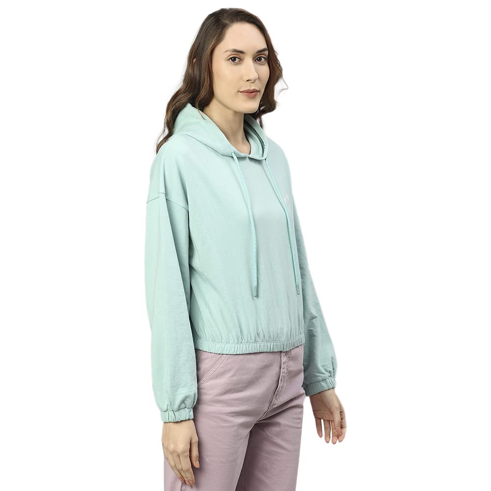 Hubberholme WomenS Winter Wear Cotton Blend Hooded Sweatshirt Pullover Hoodie (Sage Green)