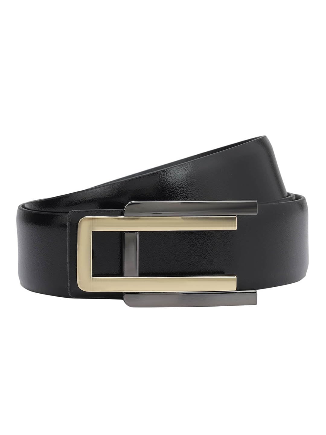 Da Milano Press Pin Leather Belt For Men  Black (Size 95 Cm) 38