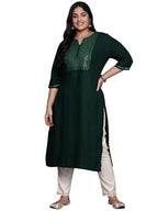 Libas Extra Love Plus Size Womens Yoke Design Viscose Straight Kurta For Women
