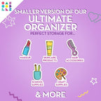 Caboodles Pretty in Petite Makeup Box, Two-Tone Purple Sparkle on Pink Sparkle, Hard Plastic Organizer Box, 2 Swivel Trays, Fash