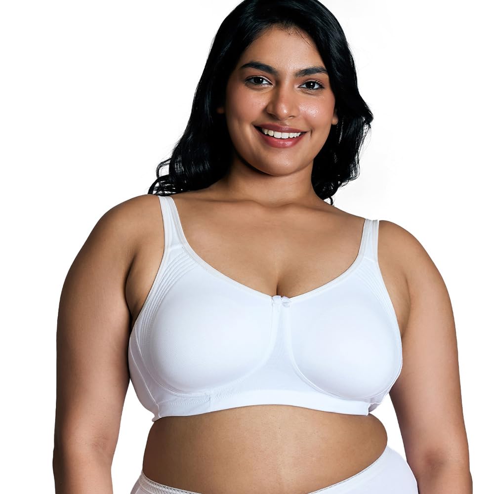 NYKD Encircled with Love Everyday Cotton Bra for Women Non Padded, Wirefree, Full Coverage - Side Support Shaper - Bra, NYB169, 