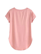 Fabricorn Womens Solid Regular Fit T-Shirt (GT01_UpDown4_P_Dusty Rose