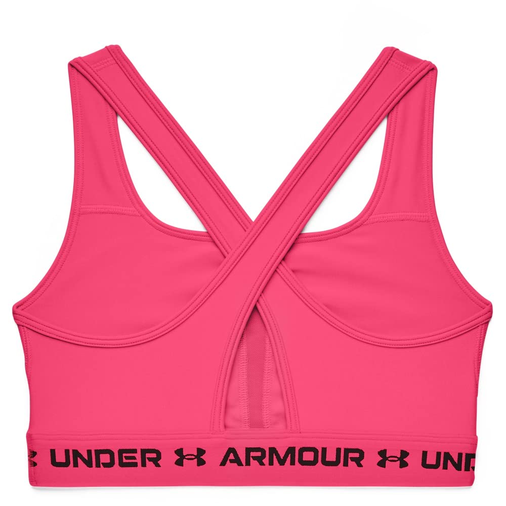 Under Armour Womens Crossback Mid Impact Sports Bra , Cerise (653)/Black , 2X