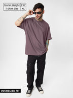 The Souled Store Original Solids Oversized: Mauve Men Oversized T-Shirts